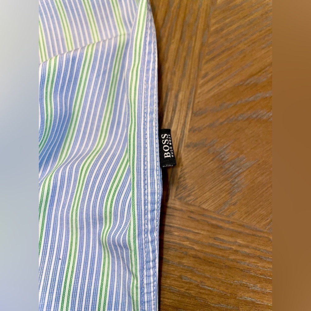 BOSS Hugo Boss Lex Striped Button Down Long Sleeve Formal Shirt Regular Fit - Picture 2 of 10